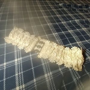 Off white lace waist belt